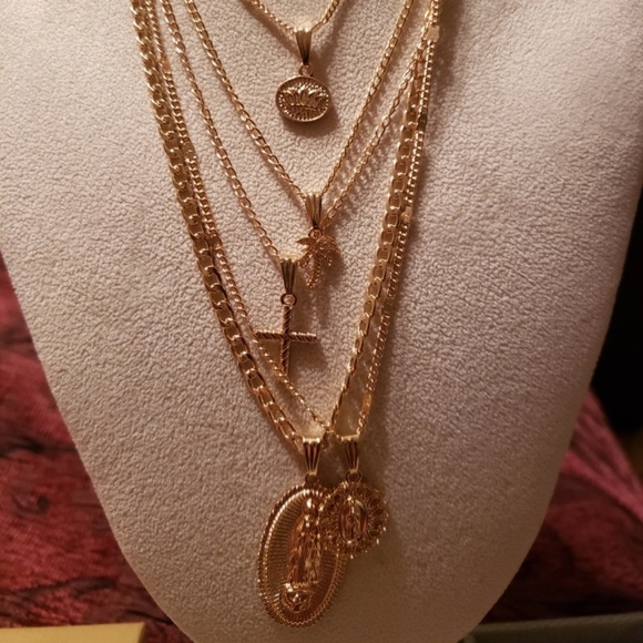 Jewelry - Women's Gold Multilayered Trendy Charm Necklace Jewelry - Women's Gold Multilayered Trendy Charm Necklace